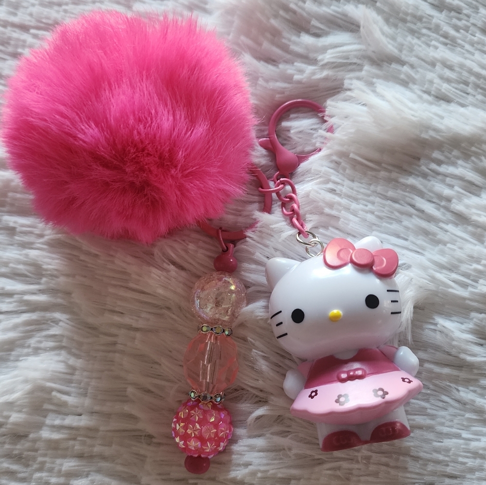 Hello Kitty Pink Pom-Pom Doll Keychain